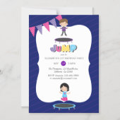 Koninklijke Paarse en Blauwe Trampoline Birthday P Magnetische Uitnodiging (Voorkant)