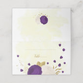 koninklijke paarse en witte bloemen botanische gou plaatskaartje (Buitenkant ongevouwen)