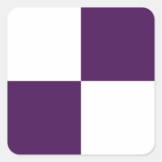 Koninklijke Paarse en witte rechthoeken Vierkante Sticker (Voorkant)