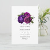 Koninklijke Paarse en zilveren Florale viering van Kaart (Staand voorkant)