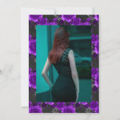 Koninklijke Paarse en zilveren Florale viering van Kaart (Achterkant)