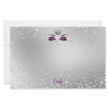 Koninklijke Paarse Glitter Eyes Matching Stationer