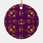 Koninklijke Paarse koningin van harten goudkroonti Keramisch Ornament (Voorkant)