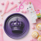 Koninklijke Paarse Kroon Was Zegel Verjaardag Trou Papieren Bordje (Feest)