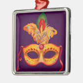 Koninklijke paarse maskermaskers mardi gras metalen ornament (Links)