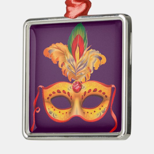 Koninklijke paarse maskermaskers mardi gras metalen ornament (Links)