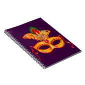 Koninklijke paarse maskermaskers mardi gras notitieboek (Rechterzijde)