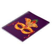 Koninklijke paarse maskermaskers mardi gras notitieboek (Linkerzijde)