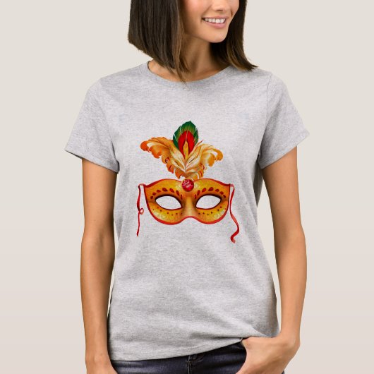 Koninklijke paarse maskermaskers mardi gras t-shirt (Voorkant)
