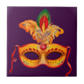 Koninklijke paarse maskermaskers mardi gras tegeltje (Voorkant)