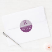 Koninklijke Paarse monogram Envelope Seals Ronde Sticker (Envelop)