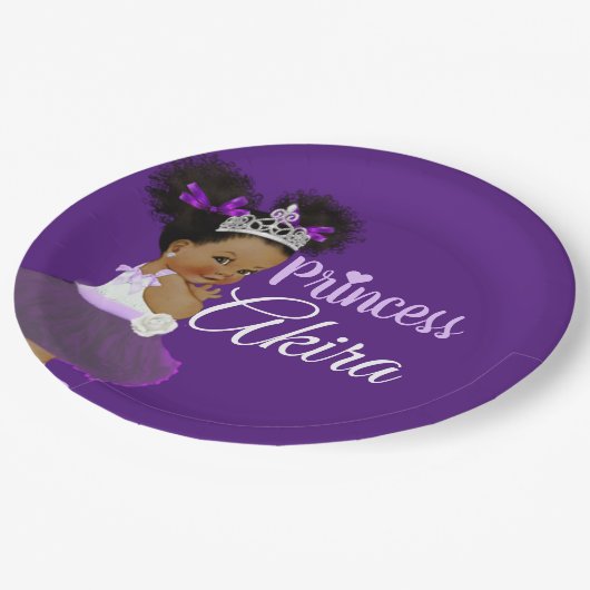 Koninklijke Paarse prinses | Fancy Papieren Bordje (Gekanteld)