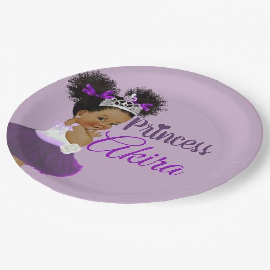 Koninklijke Paarse prinses | Fancy Papieren Bordje (Gekanteld)