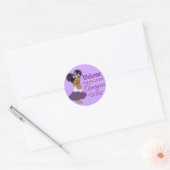 Koninklijke Paarse prinses Ronde Sticker (Envelop)