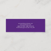 Koninklijke Paarse speciale minimalistische afbeel Mini Visitekaartje (Achterkant)
