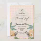 Koninklijke Pastel Mughal thema Sikh Roka uitnodig Kaart (Voorkant)