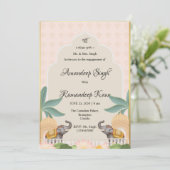 Koninklijke Pastel Mughal thema Sikh Roka uitnodig Kaart (Staand voorkant)