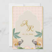 Koninklijke Pastel Mughal thema Sikh Roka uitnodig Kaart (Achterkant)