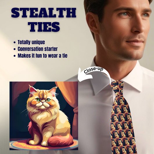 Koninklijke Perzische Kat Stealth Tie Stropdas
