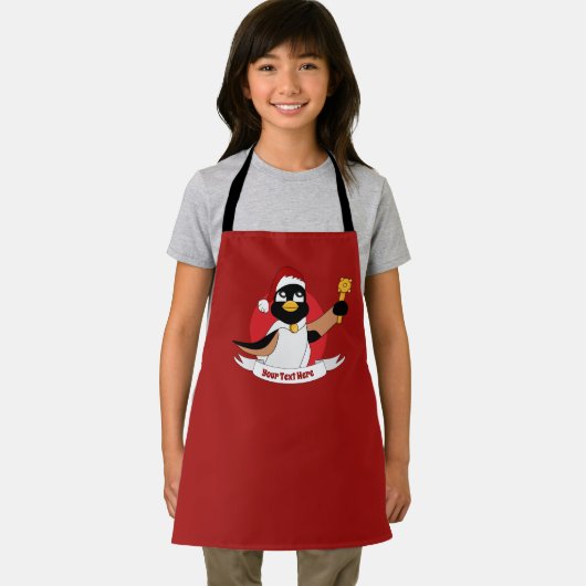 Koninklijke pinguïn kerstcartoon Apron Schort (Insitu)