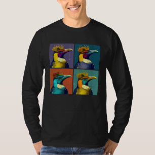 Koninklijke Pinguïn Pop Illustratie Kleurrijk Dier T-shirt
