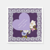 Koninklijke Plum en Kant Bruiloftssalon Servet (Voorkant)