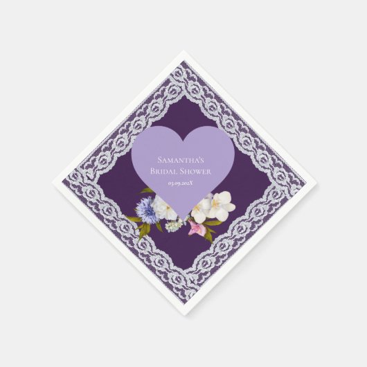 Koninklijke Plum en Kant Bruiloftssalon Servet (Hoek)