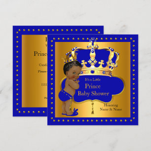 Koninklijke Prins Baby Shower Blauwe Jongens Kroon Kaart