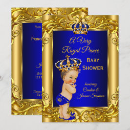 Koninklijke Prins  Baby Shower Koninklijk blauw go Kaart