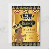 Koninklijke Prins Baby Shower Zwart Goud Etnische  Kaart (Voorkant)