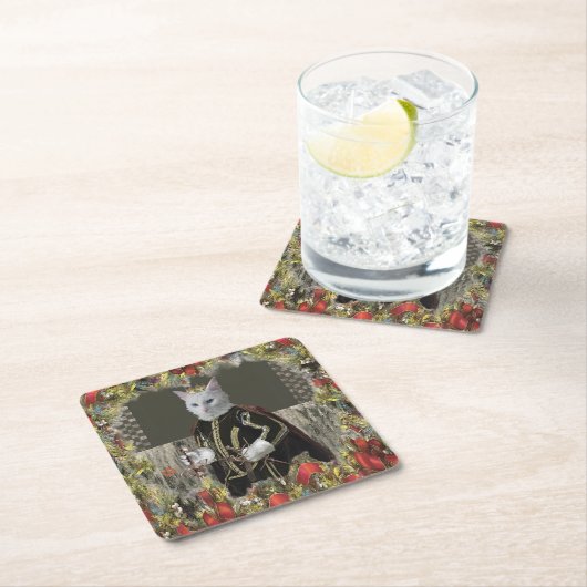 Koninklijke Prins Cat Kerstmis Kartonnen Onderzetters (Insitu)