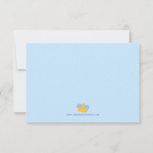 Koninklijke prins charmante jongens verjaardag dan bedankkaart (Achterkant)