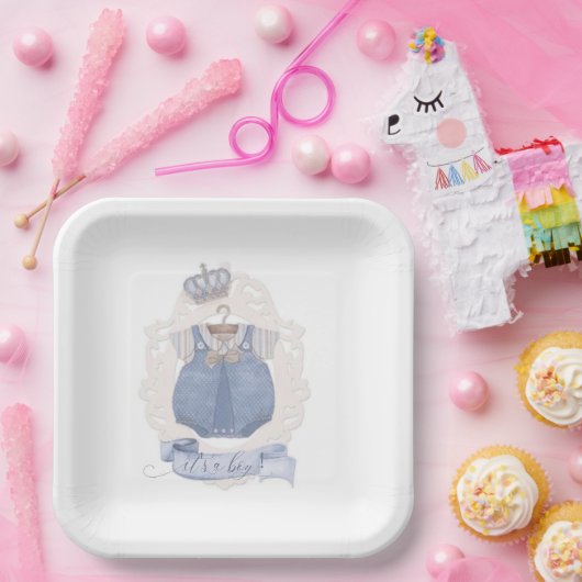 Koninklijke Prins Het is een Jongen Baby shower Papieren Bordje (Feest)