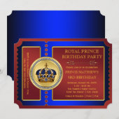 Koninklijke Prins Jongens Prins Verjaardagsfeest Kaart (Voorkant / Achterkant)