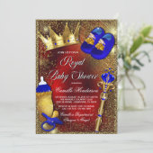 Koninklijke Prins Koning Baby Shower Uitnodiging (Staand voorkant)