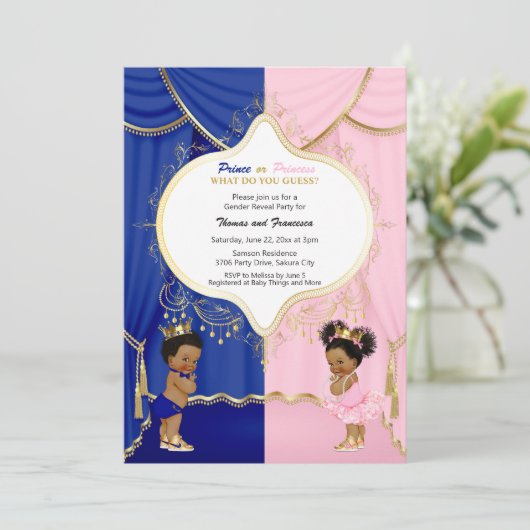 Koninklijke Prins of Princess Gender Rekalvooruitn Kaart (Staand voorkant)