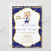 Koninklijke Prins Teddy Bear Baby Boy - Uitnodigin (Voorkant)