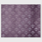 Koninklijke Prinses Amethyst Paarse Fleur-de-lis Cadeaupapier (Vlak)
