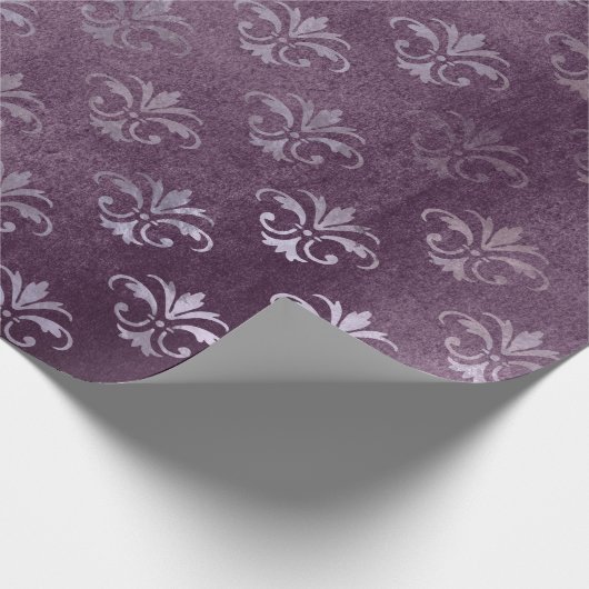 Koninklijke Prinses Amethyst Paarse Fleur-de-lis Cadeaupapier (Hoek)