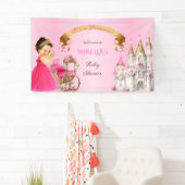 Koninklijke Prinses Baby Meisje op Kussen Roze Gou Spandoek (Insitu)