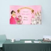 Koninklijke Prinses Baby Meisje op Kussen Roze Gou Spandoek (Beurs)