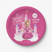Koninklijke Prinses Karikatuur Verjaardag Papieren Bordje (Voorkant)