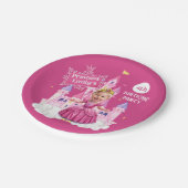 Koninklijke Prinses Karikatuur Verjaardag Papieren Bordje (Gekanteld)