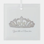 Koninklijke Prinses Kerstkroon Glas Ornament (Voorkant)