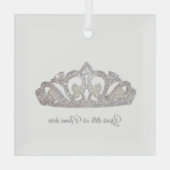 Koninklijke Prinses Kerstkroon Glas Ornament (Achterkant)