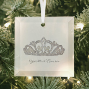 Koninklijke Prinses Kroon Kerstmis Glas Ornament