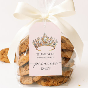 Koninklijke Prinses Kroon Meisje Verjaardagsfeestj Cadeaulabel