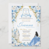 Koninklijke Prinses Lichtblauw Assepoester Quince Kaart (Voorkant)