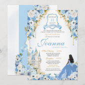 Koninklijke Prinses Lichtblauw Assepoester Quince  Kaart (Voorkant / Achterkant)