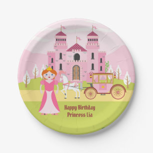 Koninklijke Prinses Meisje Verjaardagsfeestje Papieren Bordje